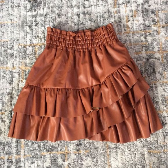 Rochelle Behrens Brown Mini Skirt - Picture 1 of 6